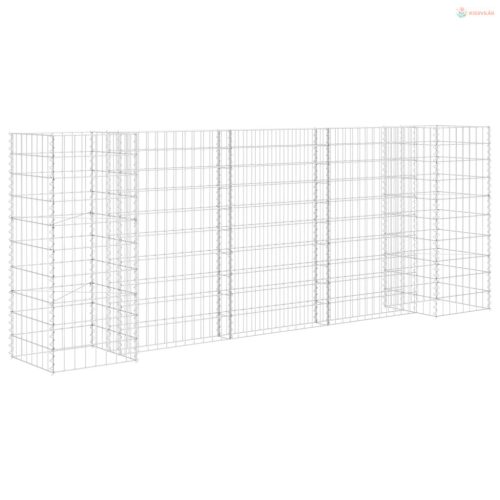 H alakú acéldrót virágtartó gabion 260 x 40 x 100 cm