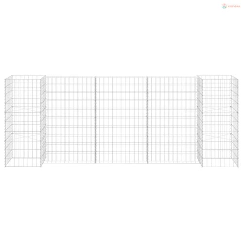 H alakú acéldrót virágtartó gabion 260 x 40 x 100 cm