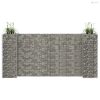 H alakú acéldrót virágtartó gabion 260 x 40 x 120 cm