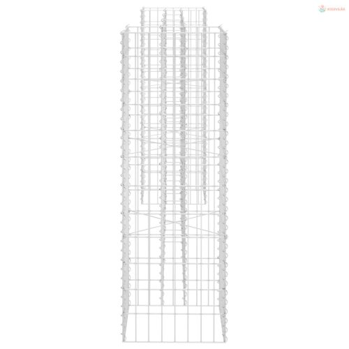 H alakú acéldrót virágtartó gabion 260 x 40 x 120 cm