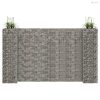 H alakú acéldrót virágtartó gabion 260 x 40 x 150 cm