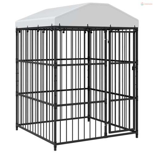 Kültéri kutyakennel tetővel 150 x 150 x 210 cm