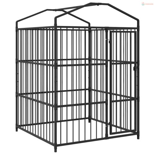 Kültéri kutyakennel tetővel 150 x 150 x 210 cm