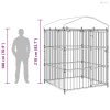 Kültéri kutyakennel tetővel 150 x 150 x 210 cm