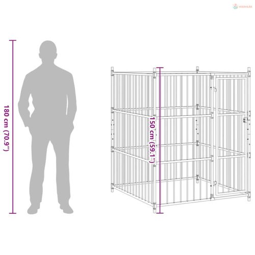 Kültéri kutyakennel 120 x 120 x 150 cm