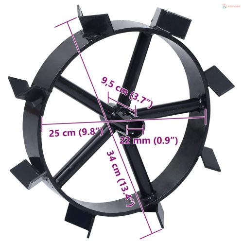 146268  2 db fémkerék 6,5 LE-s benzines ekéhez