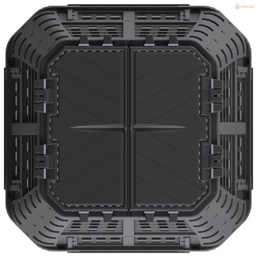 Fekete kerti komposztáló 93,3 x 93,3 x 80 cm 480 l