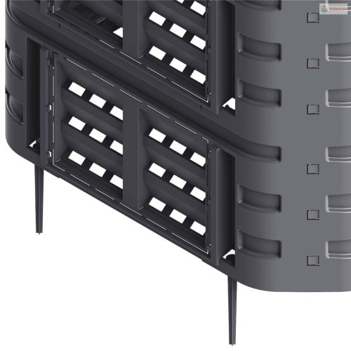 Fekete kerti komposztáló 93,3 x 93,3 x 80 cm 480 l