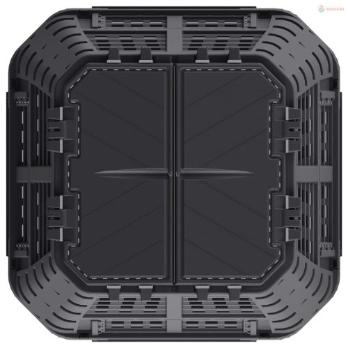 Fekete kerti komposztáló 93,3 x 93,3 x 113 cm 740 l