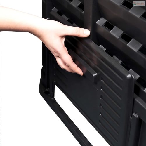 Fekete kerti komposztáló 93,3 x 93,3 x 113 cm 740 l