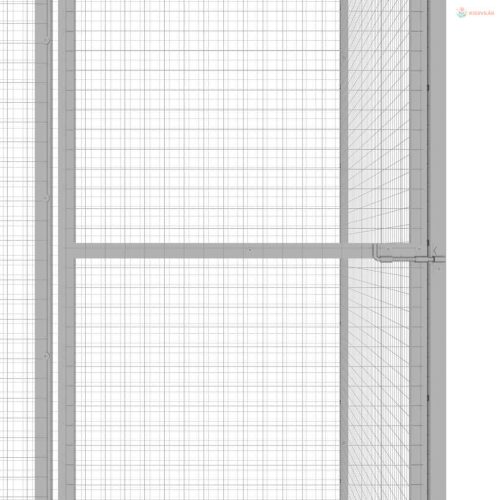 Horganyzott acél macskaketrec 4,5 x 1,5 x 1,5 m