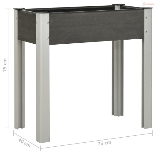 Szürke WPC kerti magaságyás 75 x 40 x 75 cm