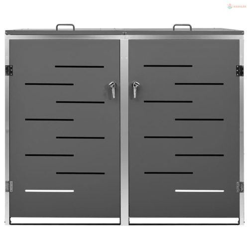 Acéltároló két gurítható szemeteskukához 138 x 77,5 x 112,5 cm