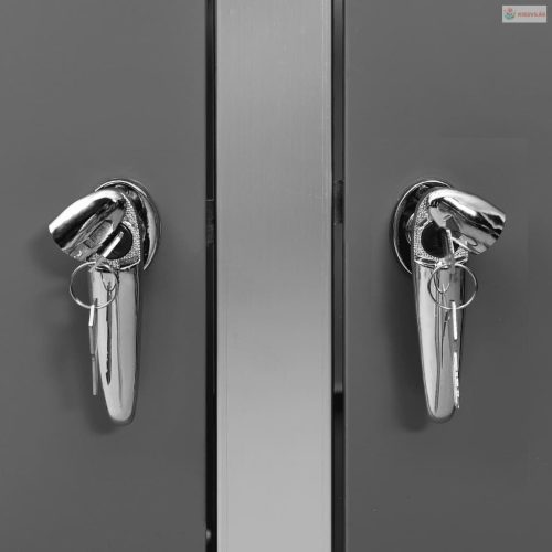 Acél tároló három gurítható szemeteskukához 207x77,5x112,5 cm