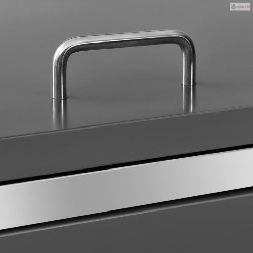 Acél tároló három gurítható szemeteskukához 207x77,5x112,5 cm