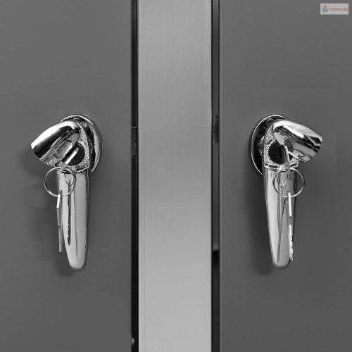 Acéltároló négy gurítható szemeteskukához 276,5x77,5x112,5 cm