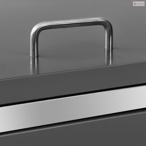 Acéltároló négy gurítható szemeteskukához 276,5x77,5x112,5 cm