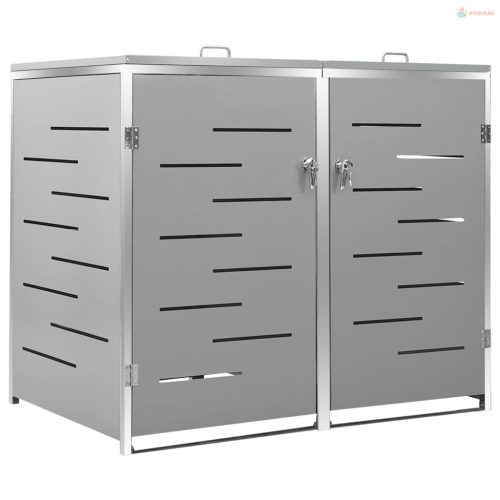 Acéltároló két gurítható szemeteskukához 138 x 77,5 x 112,5 cm