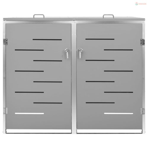 Acéltároló két gurítható szemeteskukához 138 x 77,5 x 112,5 cm