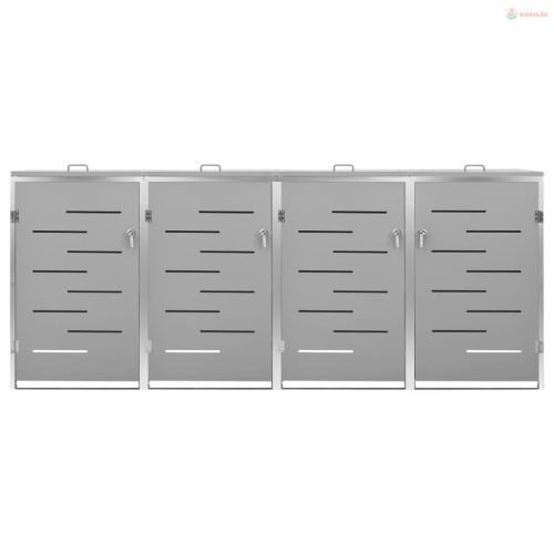 Acéltároló négy gurítható szemeteskukához 276,5x77,5x112,5 cm