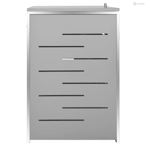 Acéltároló négy gurítható szemeteskukához 276,5x77,5x112,5 cm