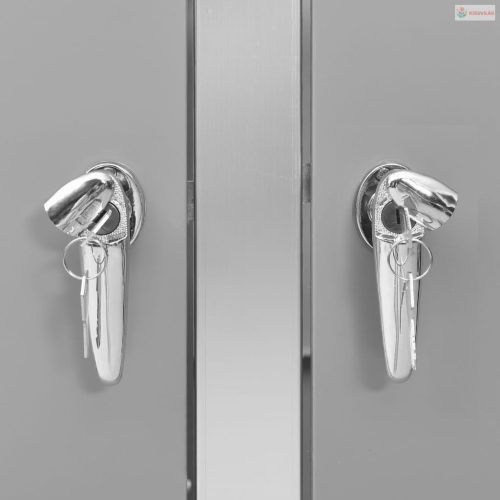 Acéltároló négy gurítható szemeteskukához 276,5x77,5x112,5 cm