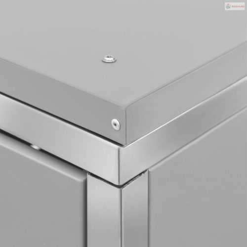 Acéltároló négy gurítható szemeteskukához 276,5x77,5x112,5 cm