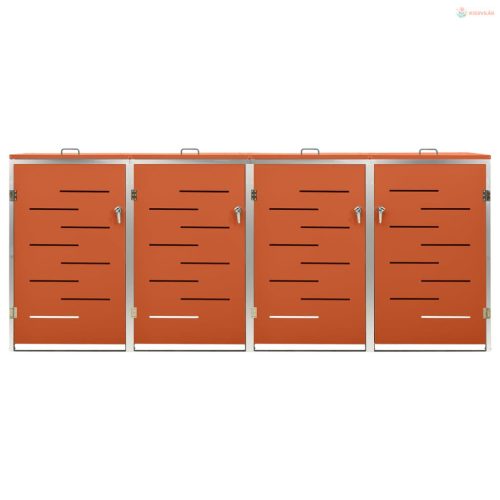 Acéltároló négy gurítható szemeteskukához 276,5x77,5x112,5 cm