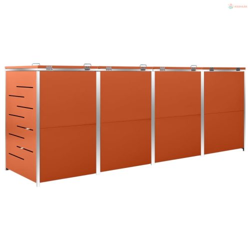 Acéltároló négy gurítható szemeteskukához 276,5x77,5x112,5 cm