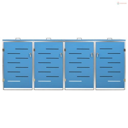 Acéltároló négy gurítható szemeteskukához 276,5x77,5x112,5 cm