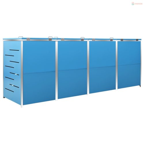 Acéltároló négy gurítható szemeteskukához 276,5x77,5x112,5 cm