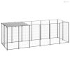 Ezüstszínű acél kutyakennel 330 x 110 x 110 cm
