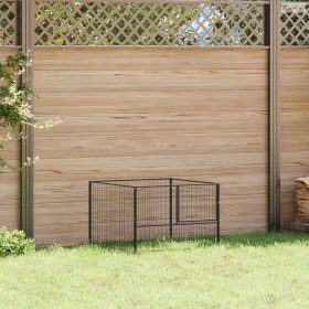 Fekete acél kutyakennel 100 x 100 x 70 cm