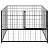 Fekete acél kutyakennel 100 x 100 x 70 cm