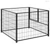 Fekete acél kutyakennel 100 x 100 x 70 cm
