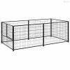Fekete acél kutyakennel 200 x 100 x 70 cm