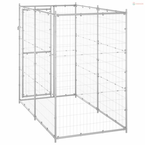 Kültéri horganyozott acél kutyakennel 110 x 220 x 180 cm