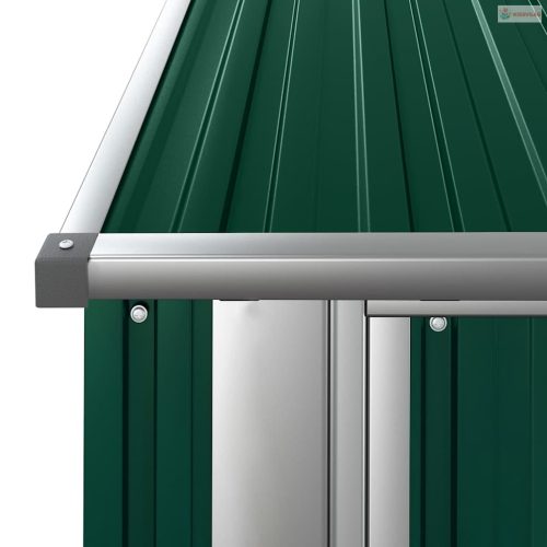 Zöld horganyzott acél kerti fészer 180,5 x 97 x 209,5 cm