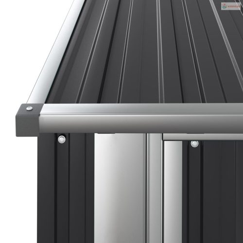 Antracitszürke horganyzott acél kerti fészer 180,5x97x209,5 cm