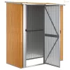 Horganyzott acél, fahatású kerti fészer 180,5 x 97 x 209,5 cm