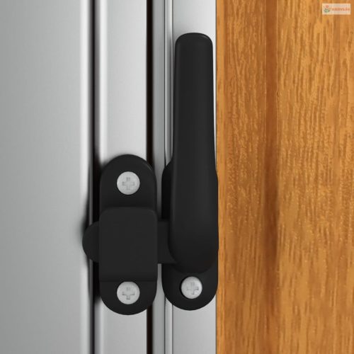 Horganyzott acél, fahatású kerti fészer 180,5 x 97 x 209,5 cm