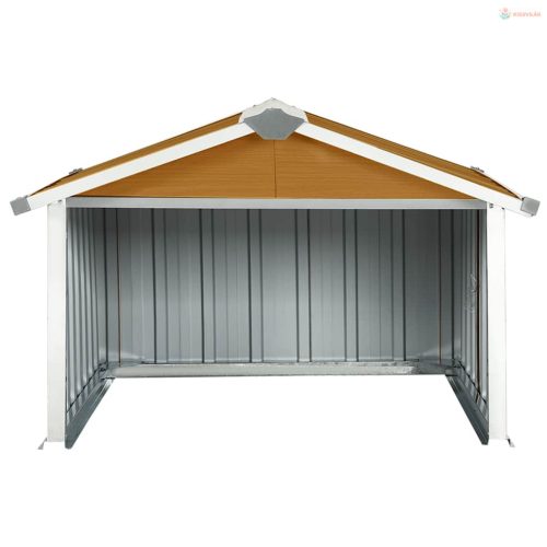 Barna horganyzott acél kerti robotfűnyíró-tároló 92x97x63 cm