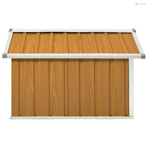 Barna horganyzott acél kerti robotfűnyíró-tároló 92x97x63 cm