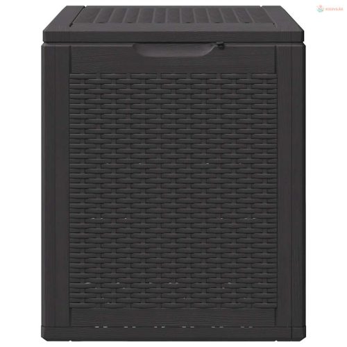 Fekete PP rattan kerti tároló doboz 90 L
