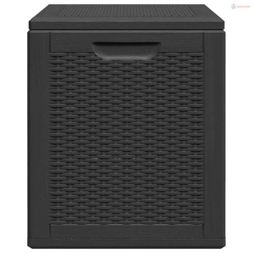 Fekete PP rattan kerti tároló doboz 90 L