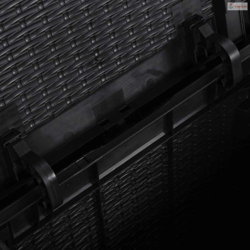 Fekete PP rattan kerti tároló doboz 90 L