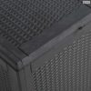 Fekete PP rattan kerti tároló doboz 90 L