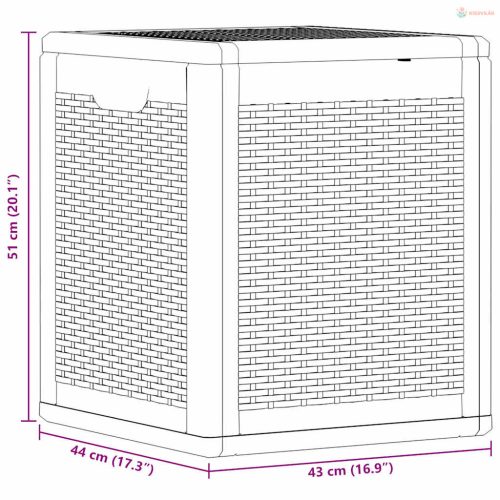 Fekete PP rattan kerti tároló doboz 90 L