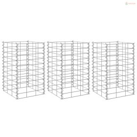 3 db vas gabion magaságyás 30 x 30 x 50 cm