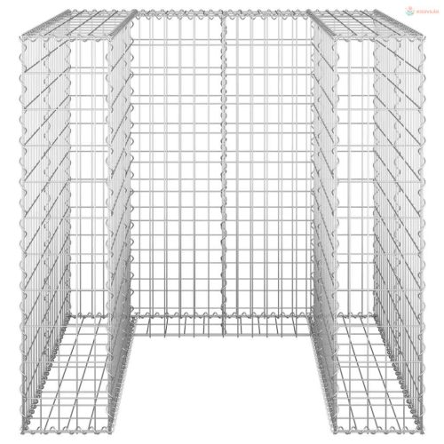 Horganyzott acél gabionfal szemeteskukához 110 x 100 x 110 cm